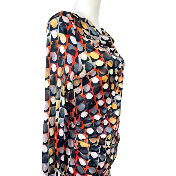 Luisa Cerano Multicolor Geometric Patterned Sheer Long Sleeved Mini Dress - Picture 12 of 14